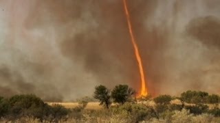 Tornado Engulfed by Fire Caught on Tape  Good Morning America  ABC News [upl. by Dias]