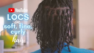 Locs on Soft Fine Curly Hair Two Strand Twist Starters Locs [upl. by Ssac594]