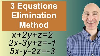 Solving Systems of 3 Equations Elimination [upl. by Lytsyrk]