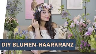 Blumenkranz selber machen  DIY Haarkranz aus echten Blumen  refashion I OTTO [upl. by Hanforrd]