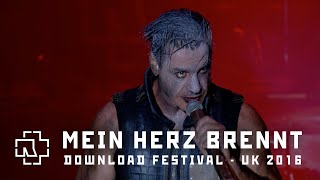 Rammstein  Mein Herz brennt Live at Download Festival UK 2016 [upl. by Ahsieyk47]