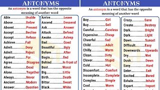 120 Common Opposites in English from AZ  Antonyms List Part I [upl. by Yer]