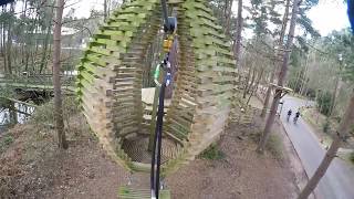 Center Parcs Sherwood Forest 2020 Aerial Adventure zip wires complete track [upl. by Eward]