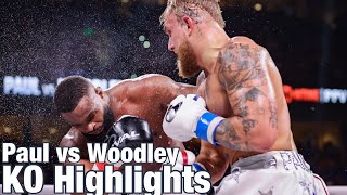 Jake Paul vs Tyron Woodley KO Highlights [upl. by Joed180]