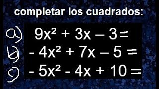 Completar cuadrados teniendo coeficientes negativos como completar cuadrados [upl. by Entsirhc]