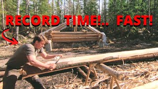 How To Peel Logs FAST Debarking Secrets for LOG CABIN [upl. by Strickland]