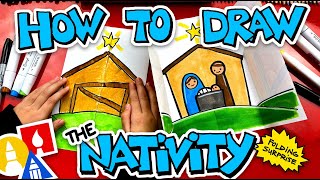 How To Draw The Christmas Nativity With Folding Surprise [upl. by Abdel]