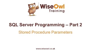 SQL Server Programming Part 2  Stored Procedure Parameters [upl. by Bentley237]