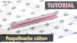 Paspeltasche nähen Tutorial Nähanleitung nähen sewing [upl. by Saoj832]