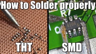 How to Solder properly  Throughhole THT amp Surfacemount SMD [upl. by Coppock]