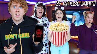 24 HOURS IN A HOME MOVIE THEATER CHALLENGE [upl. by Harutek]