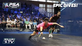 Squash 10 EPIC DIVES from the PSA World Tour [upl. by Ahtabbat]