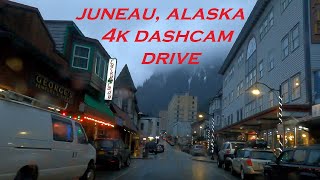 Juneau Alaska  4k Dash Cam Drive  Rain and Snow [upl. by Irmina]