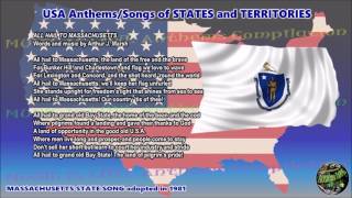 Massachusetts State Song ALL HAIL TO MASSACHUSETTS with music vocal and lyrics [upl. by Flowers574]