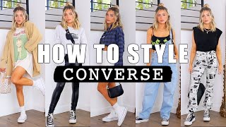 HOW TO STYLE CONVERSE  SWEATS SKIRTS BIKER SHORTS [upl. by Worlock]