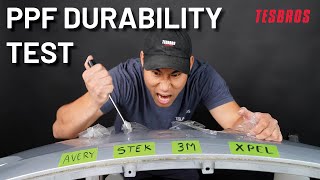 Which PPF Brand Should You Get For Your Tesla Durability Test  Part 1  TESBROS [upl. by Cristionna518]