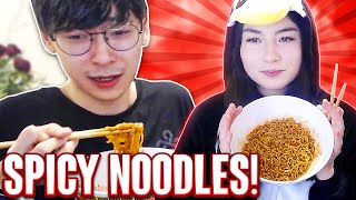 KYEDAE amp TENZ TRY THE SPICY NOODLES CHALLENGE 🔥 [upl. by Attekal]