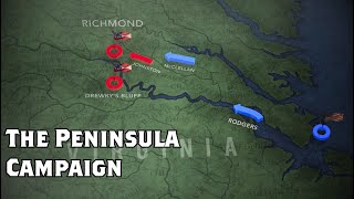 The Peninsula Campaign Animated Battle Map [upl. by Durware]