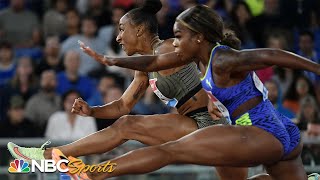 Puerto Ricos CamachoQuinn dodges false start sets meet record in Rome 100m hurdles  NBC Sports [upl. by Gibert]