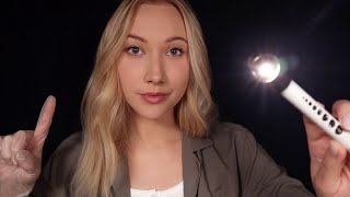 ASMR Comprehensive Eye Exam  UpClose Eye Inspecting Follow The Light Peripheral Focus Tests [upl. by Ycam]