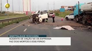 ACIDENTE NA VIA EXPRESSA EM LUANDA CAUSA MORTE DE DOIS JOVENS [upl. by Laetitia]