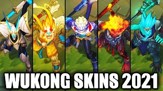 All Wukong Skins Spotlight 2021 League of Legends [upl. by Adniuqal]