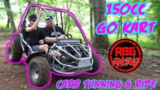 150cc Go Kart Carburetor Tuning amp Ride [upl. by Bokaj459]