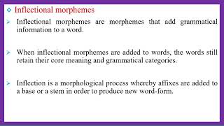 Morphology  Lesson 3  Inflectional and derivational morphemes [upl. by Adnav362]