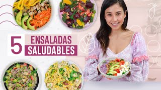 5 Ensaladas Saludables Fáciles y Económicas🥗 Yovana [upl. by Anaitak]