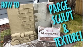 How to PARGE and SCULPT with Rapid Set Mortar Mix Part A [upl. by Olodort]