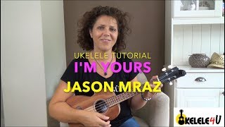 UKELELE LEREN SPELEN  LES 1 Im Yours  Jason Mraz  SUPER makkelijk [upl. by Davidde]