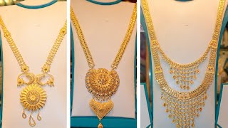 Light Weight Gold Sitahar Designs With Weight amp Price  Latest Gold Long Necklace DesignsCrazyJena [upl. by Ysac922]