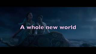 A Whole New World Lyrics Aladdin  Mena Massoud Naomi Scott [upl. by Dyl723]