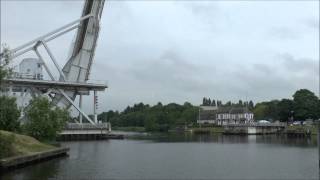 Bascule bridge opening The Pegasus Bridge Normandy France [upl. by Chadburn204]