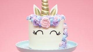 HOW TO MAKE A UNICORN CAKE  NERDY NUMMIES [upl. by Hillard]