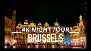 BRUSSELS BY NIGHT 4K Belgium Belgie Belgique [upl. by Ynwat]