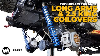 Jeep JL Wrangler Coilover Suspension with High Clearance Long Arm Installation by EVO  PART 1 [upl. by Nwahsd]