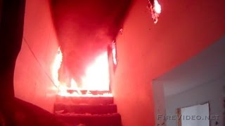 2nd floor FULLY INVOLVED Helmet Cam [upl. by Allain]