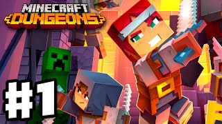 Minecraft Dungeons  Gameplay Walkthrough Part 1  Squid Coast Creeper Woods and Creepy Crypt [upl. by Colvin]