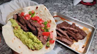 FAJITA TACOS  How To Make Beef Fajitas  Easy Guacamole Recipe [upl. by Amyaj]