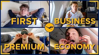 Flying With LUFTHANSA In All Four Classes First Class Business Premium amp Economy [upl. by Campy]