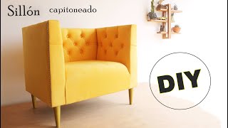 DIY  Sillón CAPITONE Fácil 😁detallado paso a paso ✌ [upl. by Kuehnel]