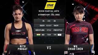 Ritu Phogat vs Wu Chiao Chen  Full Fight Replay [upl. by Ajtak6]