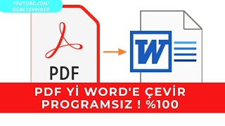 PDF Dosyasını WORD e Çevirme  Programsız \u00100 [upl. by Icart]