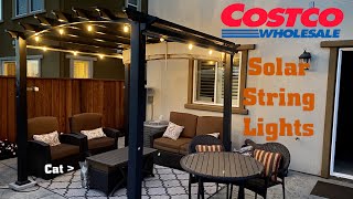 Costco Sunforce solar powered string lights installation and review Make the SUN shine at night [upl. by Sivar719]