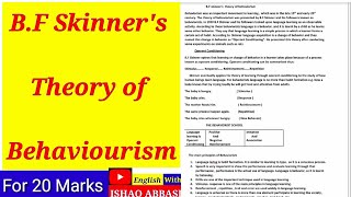 Behaviorism theory of BF Skinner [upl. by Landrum]