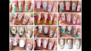 ♥ COMPILACIÓN de DISEÑOS de UÑAS FLORES ♥ Deko Uñas [upl. by Oiuqise259]