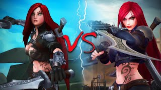 KATARINA LEAGUE OF LEGENDS VS WILD RIFT Champion ModelsGraphics Comparison [upl. by Aekim]