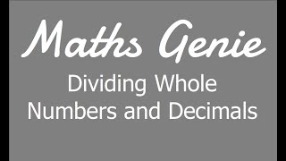 Dividing Whole Numbers and Decimals [upl. by Carlee]