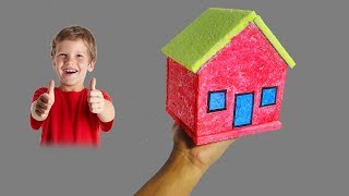 How to Make Small Thermocol House Model  Very Easy and Quickly  School Project for Kids DIY [upl. by Alakim352]